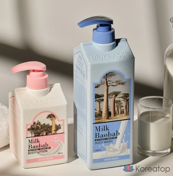 Гель для душа Milk Baobab с ароматом белого мускуса, 1 л, 1 шт., фото 4