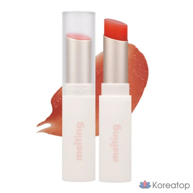 Блестящий тонирующий бальзам для губ MERZY Glossy Melting Tinted Color Lip Balm, GL2 TW Tangerine Wish, 4 г, 1 шт.