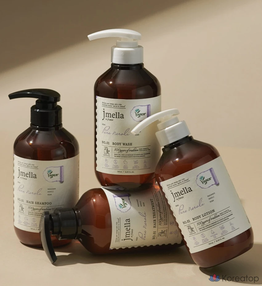 J.Mella гель для душа Pure Neroli Vegan 500 мл + лосьон для тела 500 мл, 4 комплекта., фото 5