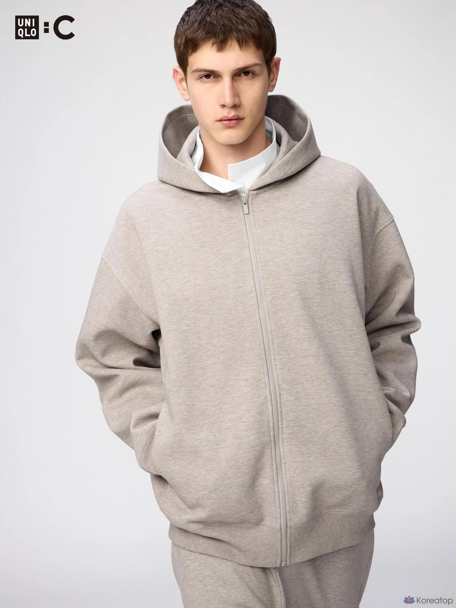 Парка на молнии Uniqlo Sweat Oversized Full-Zip Parka