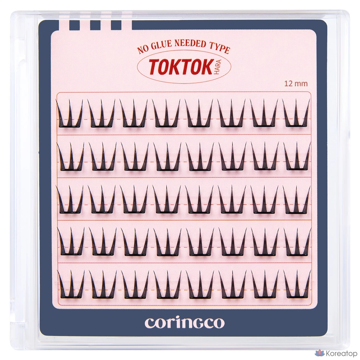 Накладные ресницы Corinco TokTok Hara без клея, 12 мм, черные, 1 шт.