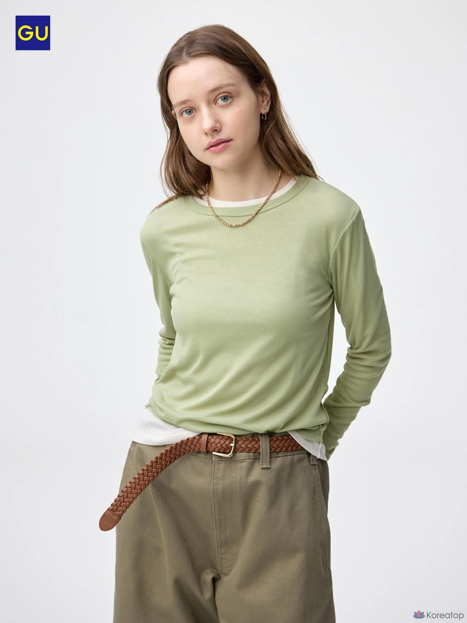 Футболка Uniqlo Soft Sheer Crew Neck T-Shirt Long Sleeve