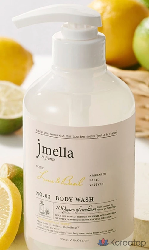 Гель для душа Jmella с ароматом лайма и базилика, 1 л, 1 шт., фото 4