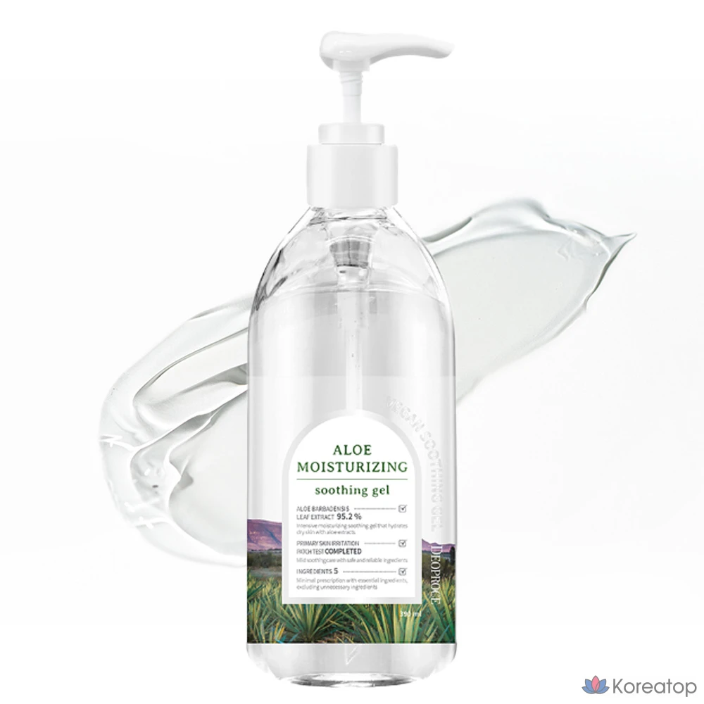 Увлажняющий успокаивающий гель Deoproce с алоэ вера, 390 мл, 1 шт.