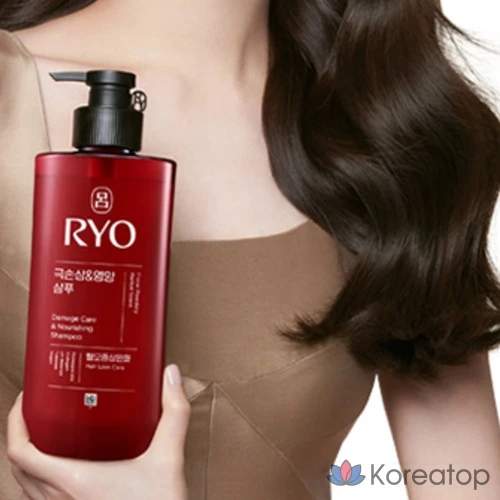 Шампунь Ryo Hambit Extreme Damage and Nutrition Hair Loss Relief с цветочным пудровым ароматом, 480 мл, 1 шт., фото 5