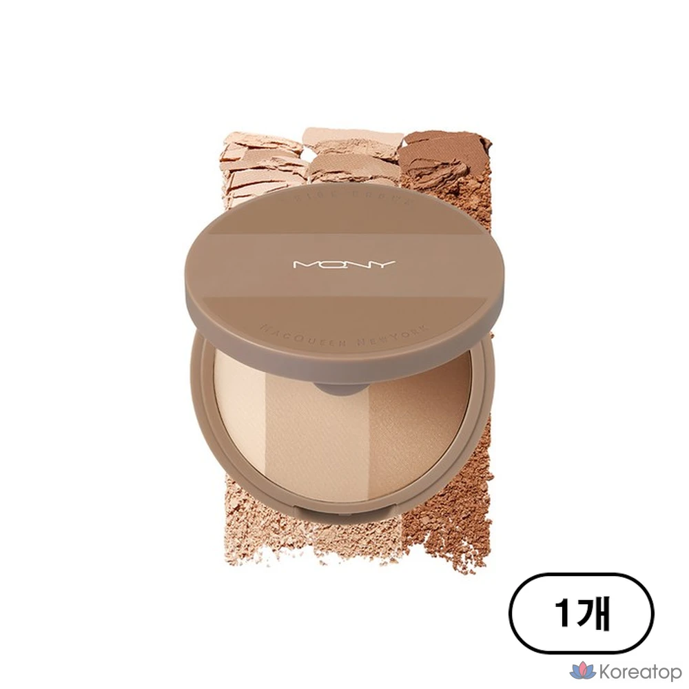 Тени для век Mqny New York Fake Up 3-Color Shading, 9 г, бежево-коричневый, 1 шт.