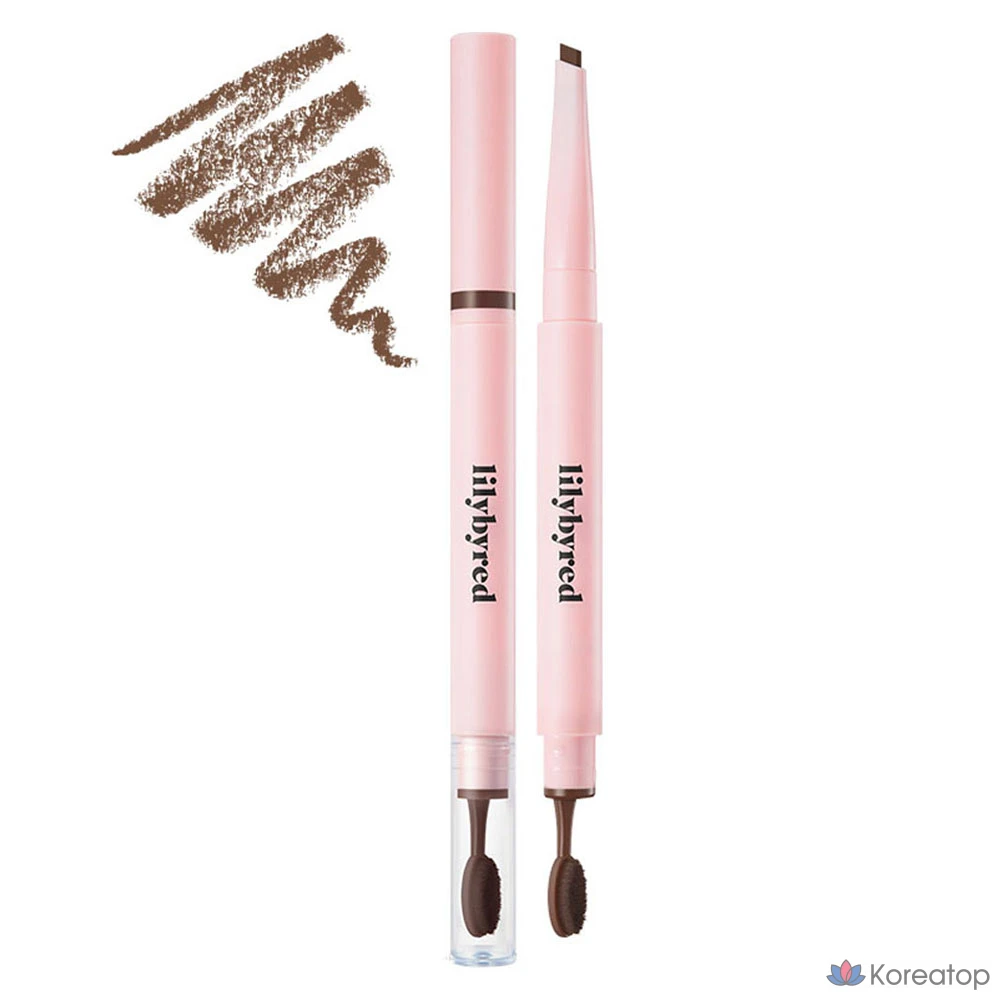 Автоматический карандаш для бровей Lilybyred Hard Flat, 0,17 г, темно-коричневый, 04, 1 шт.