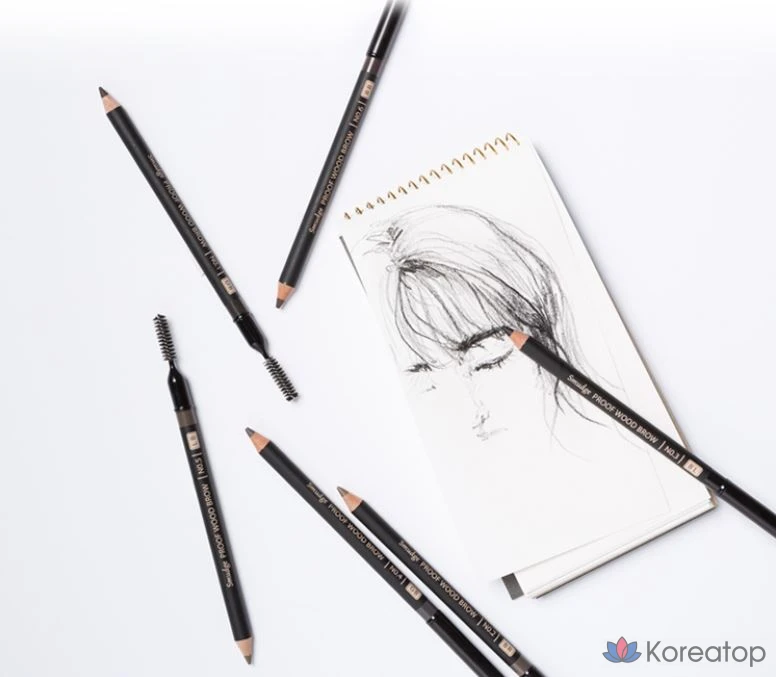 Карандаш для бровей Missha Smudgeproof Wood, черный, 1 шт., фото 4