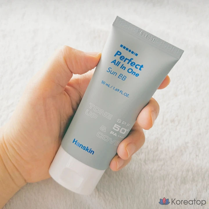 BB-крем HANSKIN Perfect All-in-One Sun Tone-up Cover BB Cream SPF50+, базовый, 1 шт.