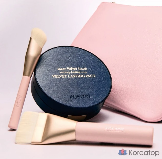 Age 20's Velvet Lasting Pact 14g + сменный блок 14g, 19C Pure Beige, 1 шт., фото 5