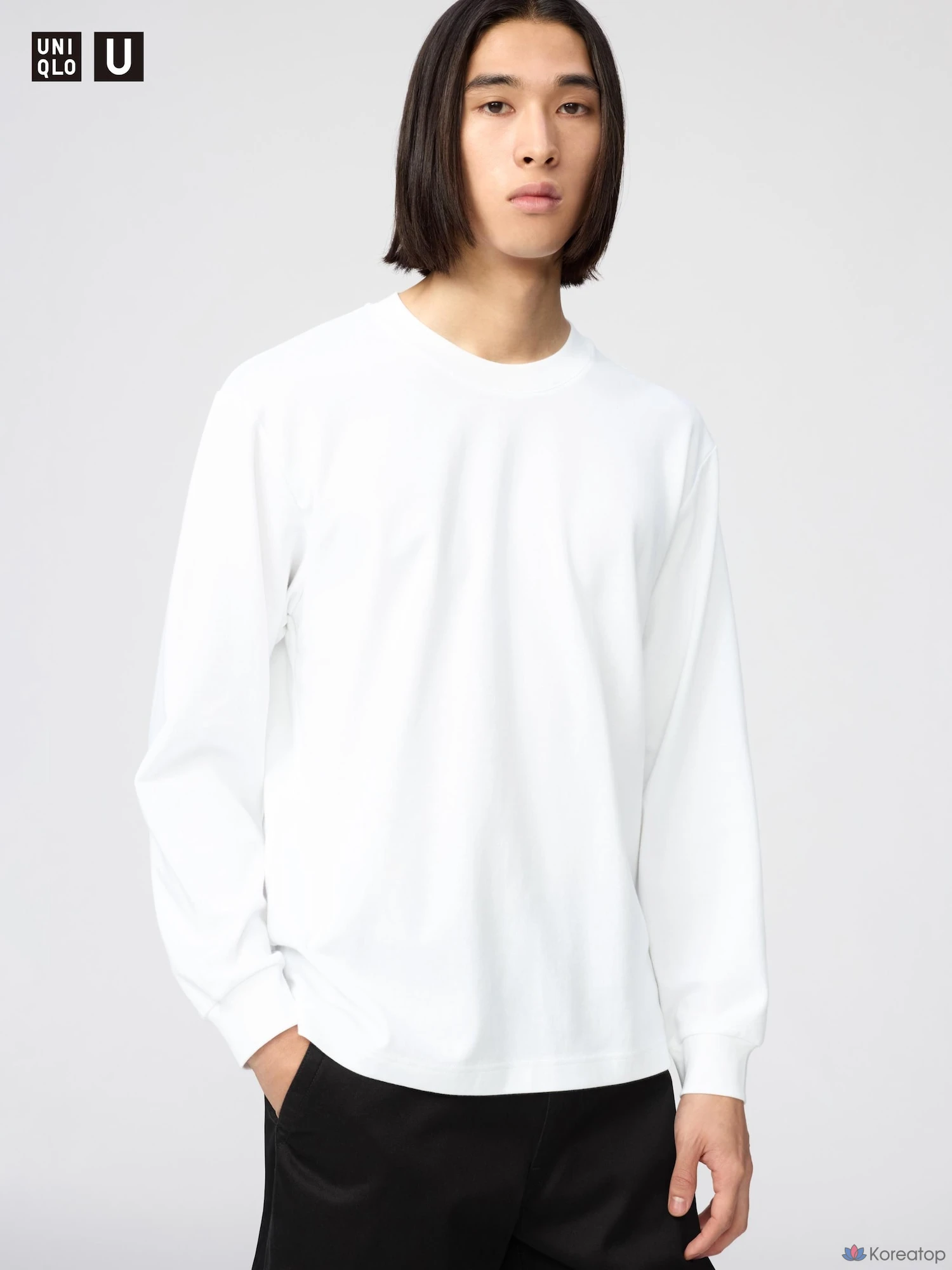Футболка Uniqlo AIRism Cotton Crew Neck Long Sleeve T-Shirt