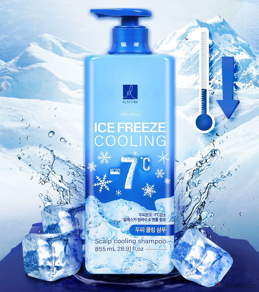 Охлаждающий шампунь для кожи головы Elastine Ice Freeze с ментолом, 855 мл, 1 шт.