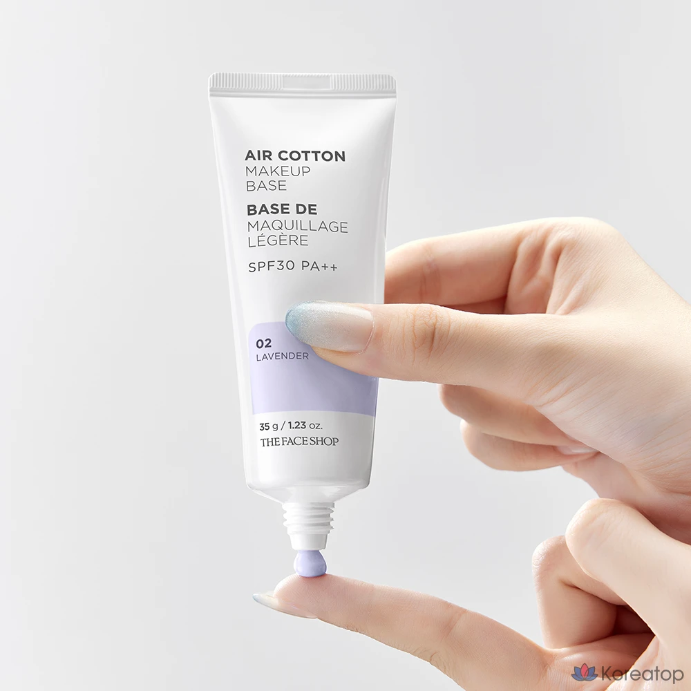 База под макияж The Face Shop Air Cotton, 35 г, лаванда, 1 шт.