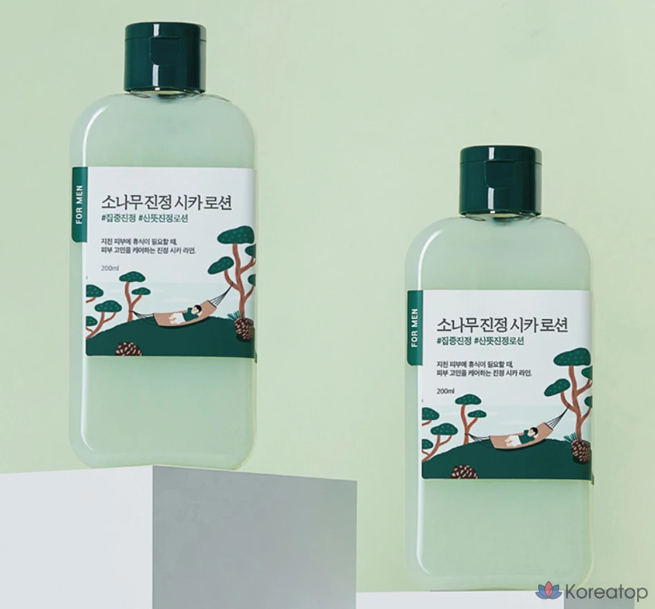 Round Lab for Men Pine Soothing Cica Toner + Lotion, 4 комплекта, фото 7