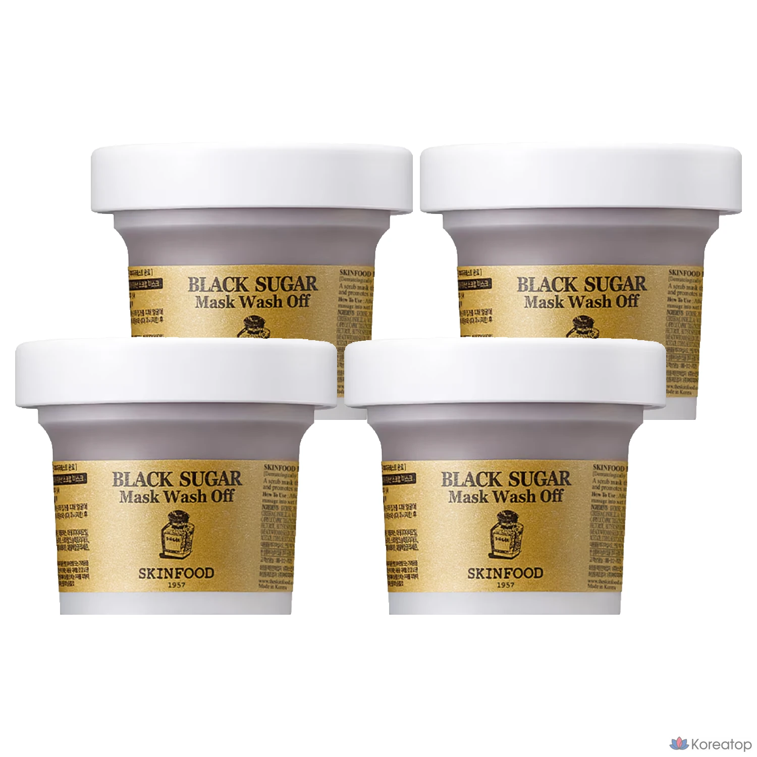 Пилинг-маска Skinfood Black Sugar Mask Wash Off, 4 шт.