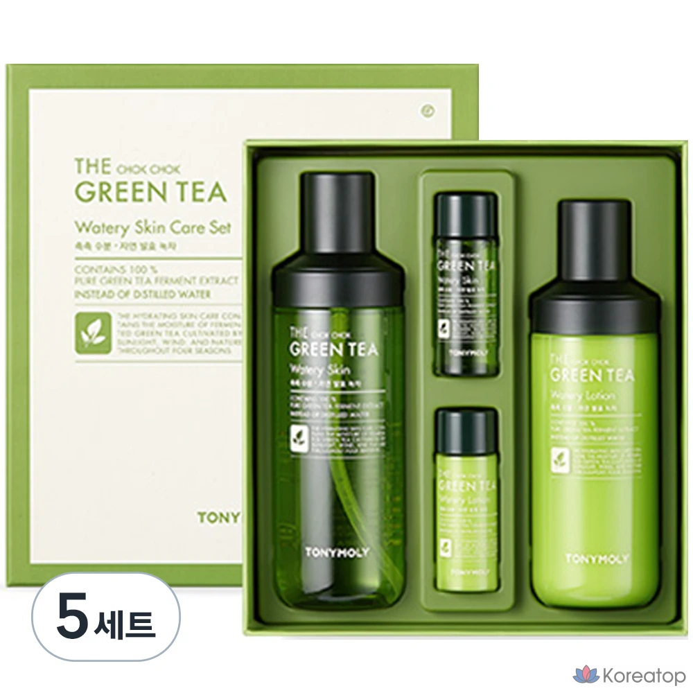 Набор увлажняющих средств Tony Moly The Chok Chok Green Tea Moisture из 2 предметов, 5 комплектов