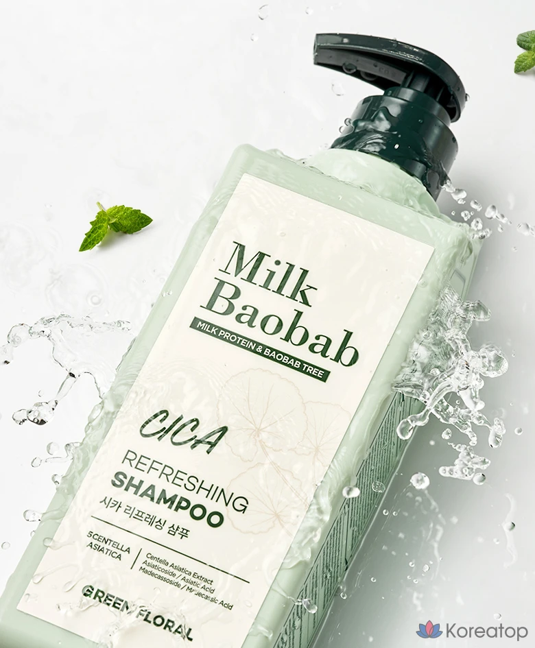 Освежающий шампунь Milk Baobab Cica с зеленым цветочным ароматом, 500 мл, 1 шт.