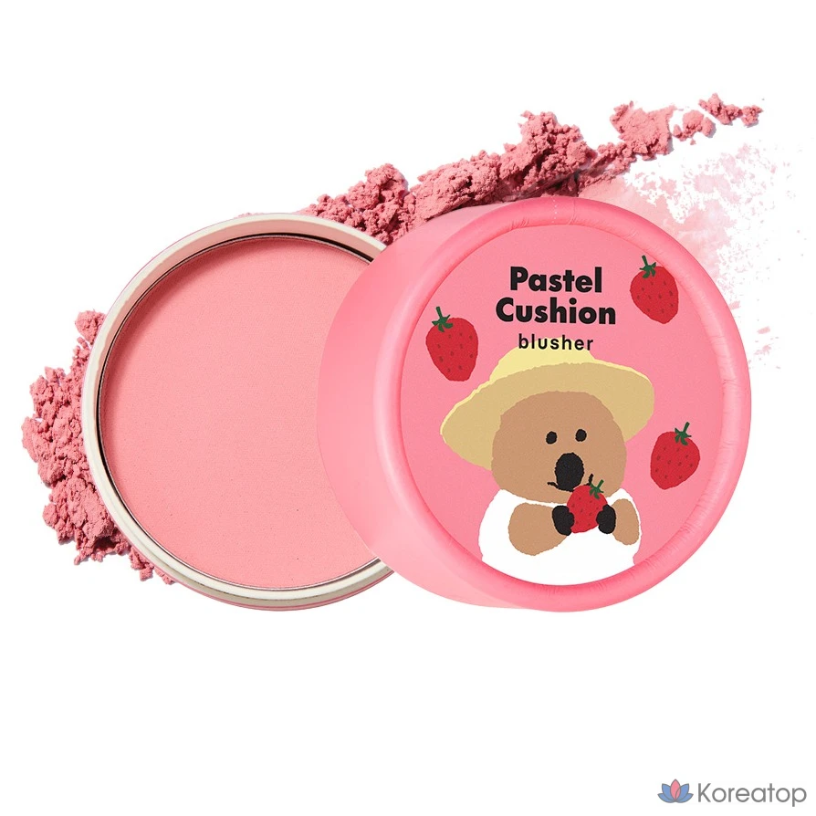 Румяна-кушон The Face Shop Pastel Cushion Blusher 5 г, оттенок 03 «Клубничный джем», 1 шт.