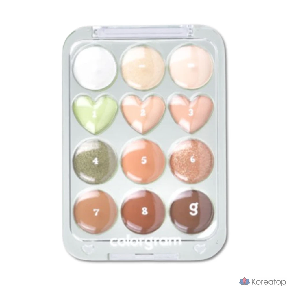 Палетка теней для век Colorgram Eye Real Eye Palette, 06 ЗЕЛЕНЫЙ (Buttercup Plus Brown Love), 1 шт.