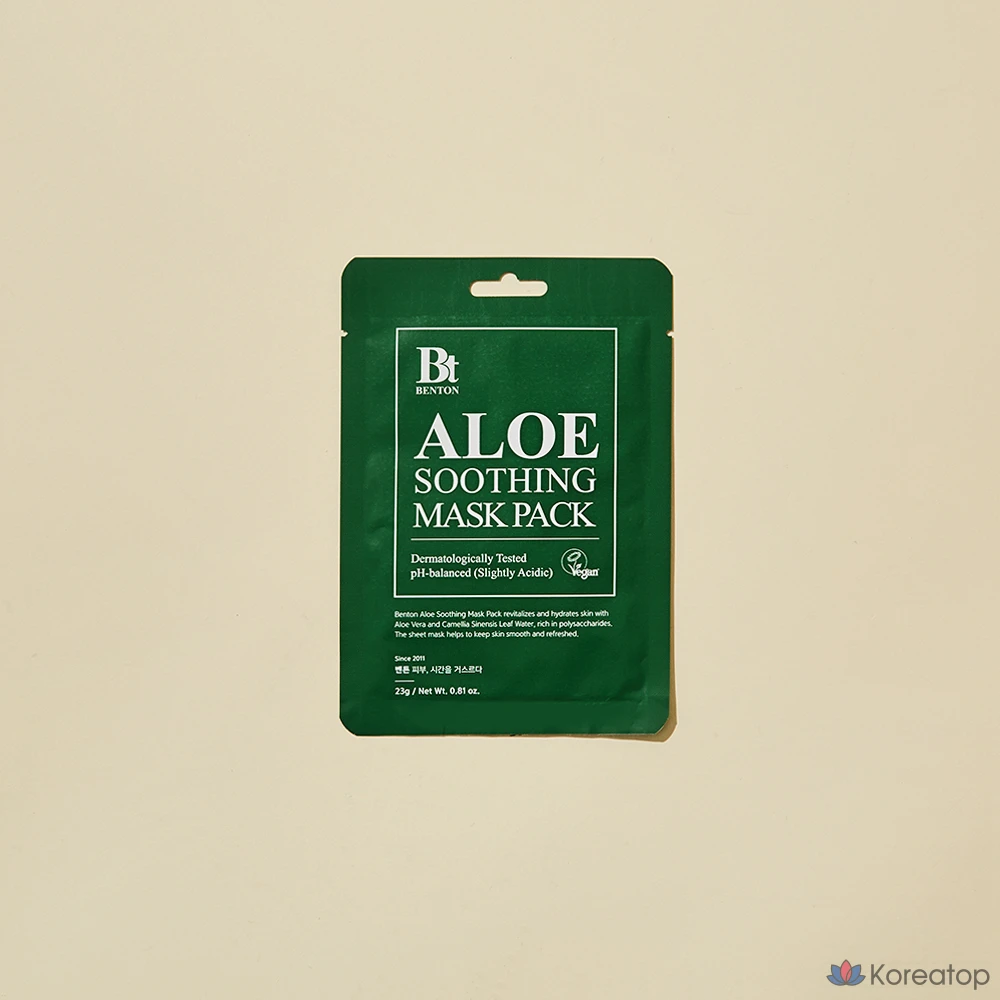 Набор успокаивающих масок с алоэ вера Benton, 20 штук., фото 4