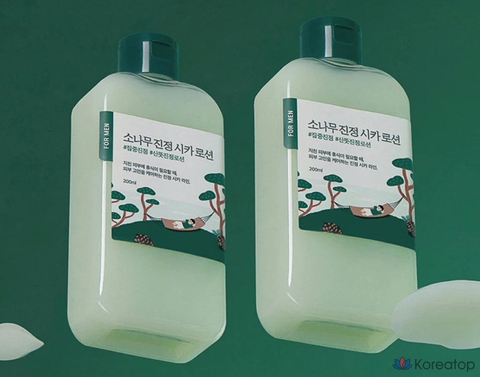 Round Lab for Men Pine Soothing Cica Toner + Lotion, 4 комплекта, фото 8