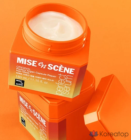 Восстанавливающая маска для волос «Mise en Scene» Perfect Argan Capsule, 180 г, 2 упаковки, фото 8