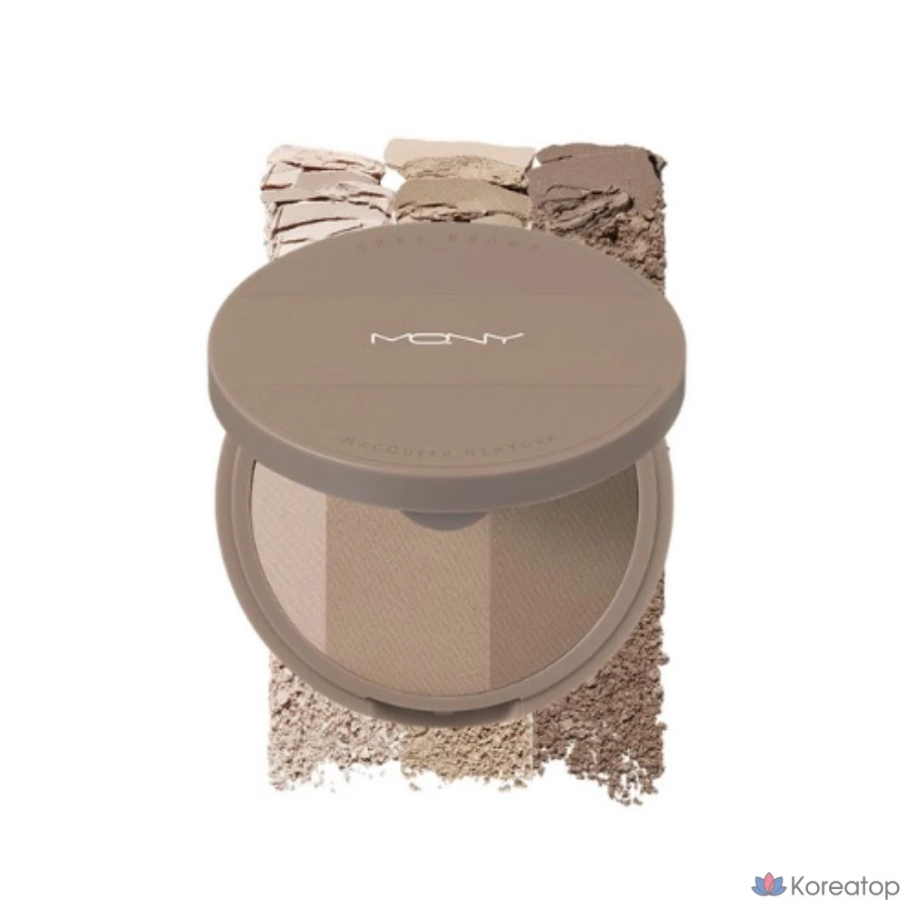 Макияж Mqny New York Fake Up 3-Color Shading, 9 г, 3-цветный серо-коричневый оттенок, 1 шт.