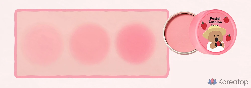 Румяна-кушон The Face Shop Pastel Cushion Blusher 5 г, оттенок 03 «Клубничный джем», 1 шт., фото 2