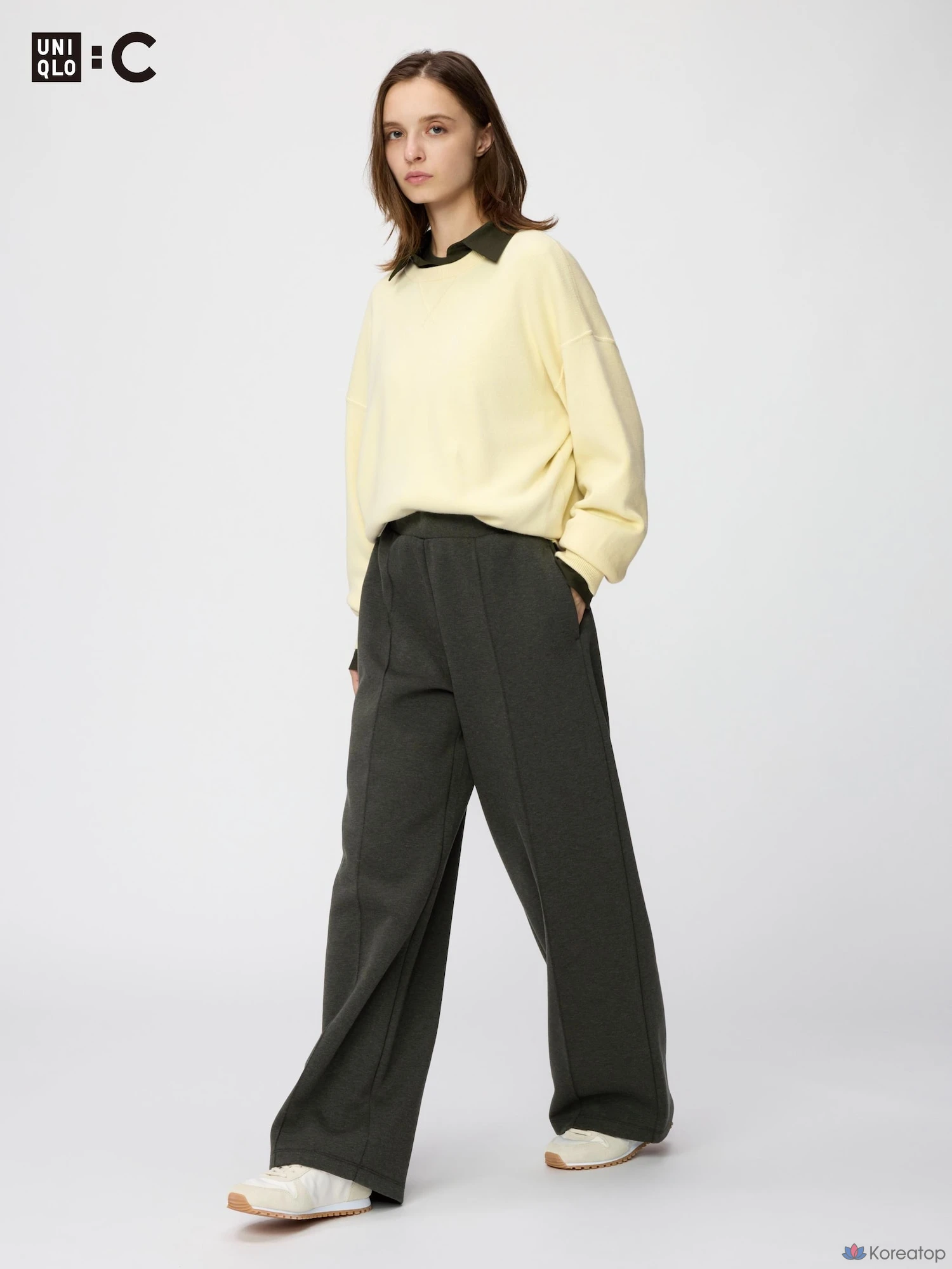 Брюки Uniqlo Sweat Straight Pants, удлиненные, длина 74-77 см