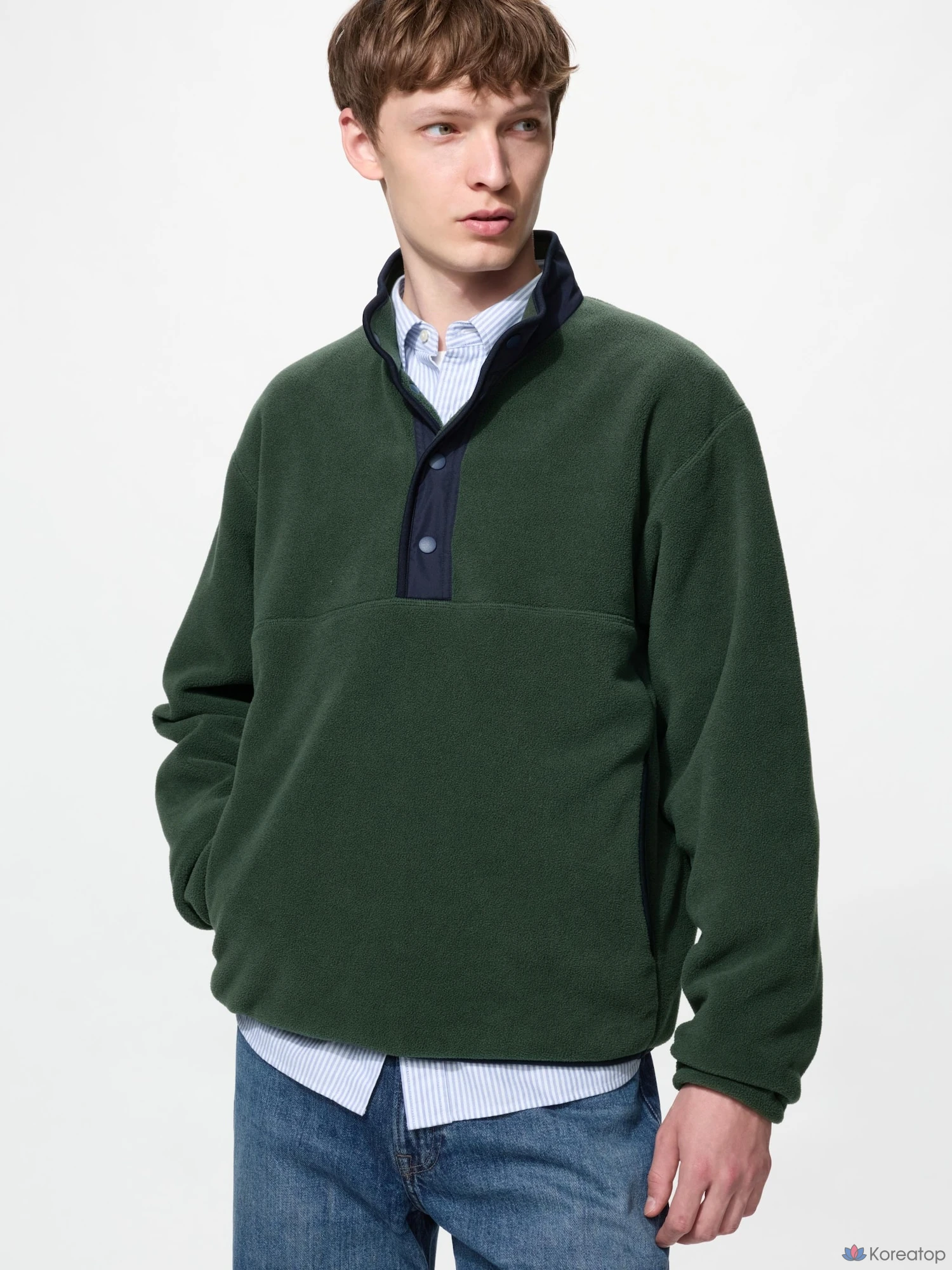 Пуловер Uniqlo Fleece Button-Up Pullover