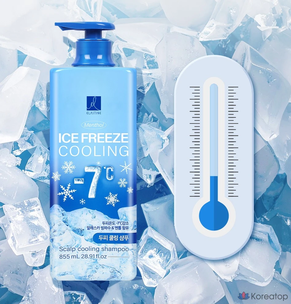 Охлаждающий шампунь для кожи головы Elastine Ice Freeze с ментолом, 855 мл, 1 шт.