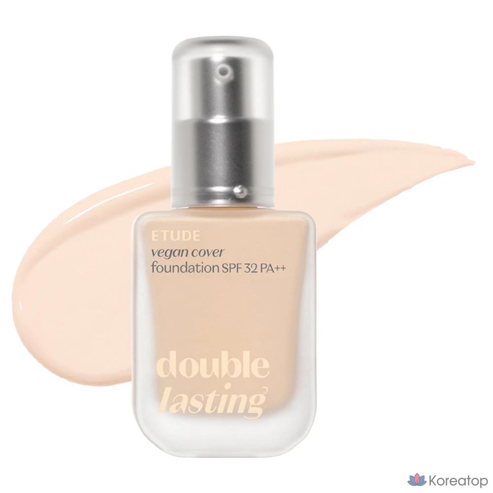 Тональный крем Etude House Double Lasting Vegan Cover Foundation 30 г, 1 шт., оттенок 17C1 Light Vanilla