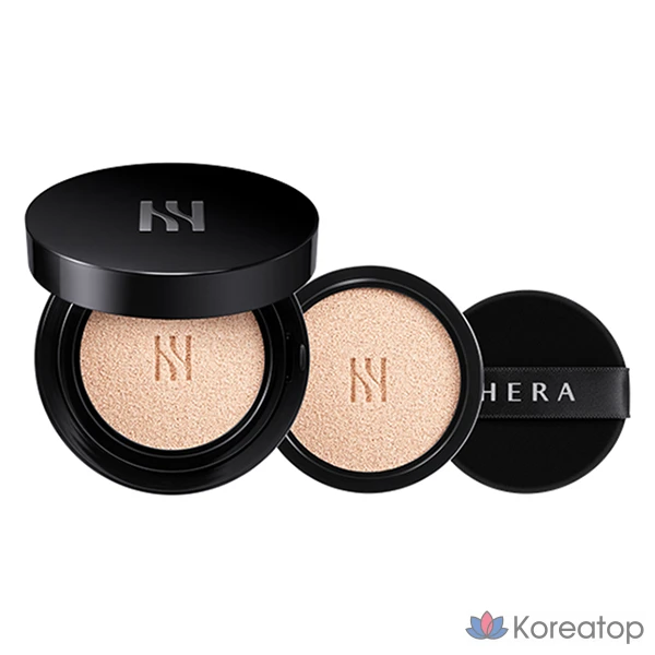 Кушон Hera Black Cushion Foundation Duo SPF34 PA++, оттенок 13N1, 15 г + 15 г, 1 шт.