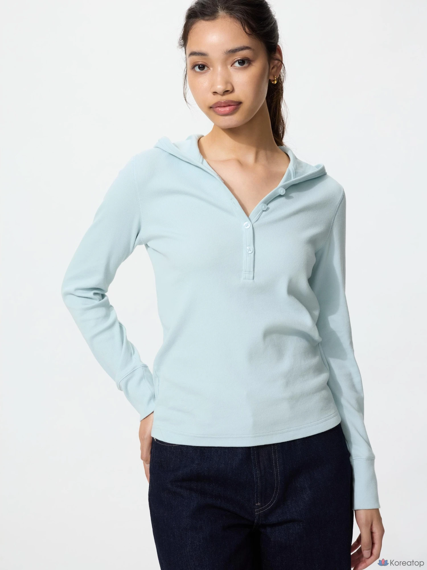 Лонгслив Uniqlo Hooded Rib T