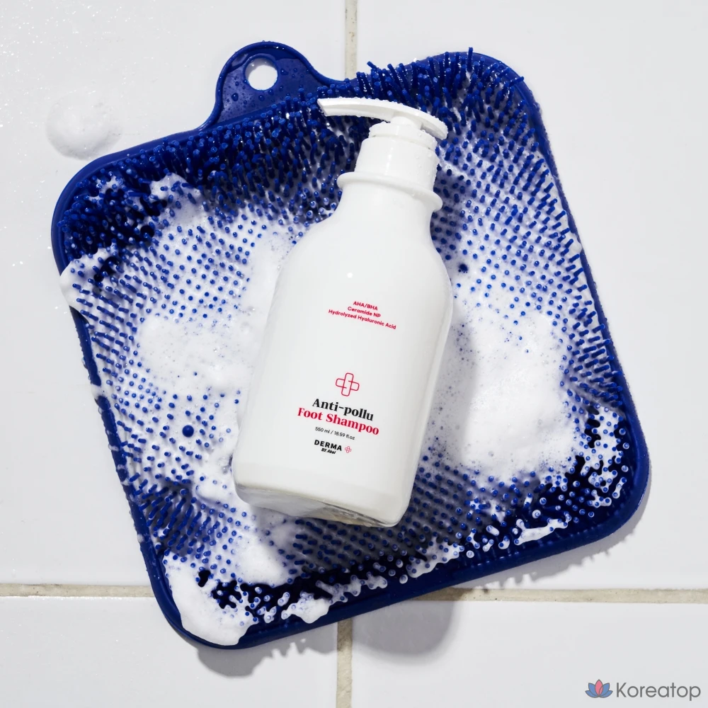 Набор из 4 щеток и шампуня для ног Akei Derma+ Anti-Pollution Foot Shampoo + Brush Set., фото 9