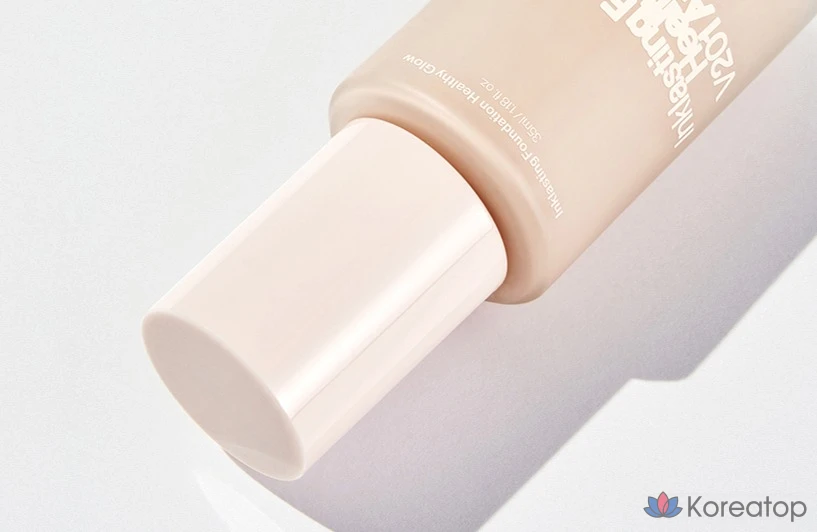 Тональный крем The Face Shop Ink Lasting Foundation Healthy Glow, V201 Абрикосово-бежевый, 1 шт., фото 3