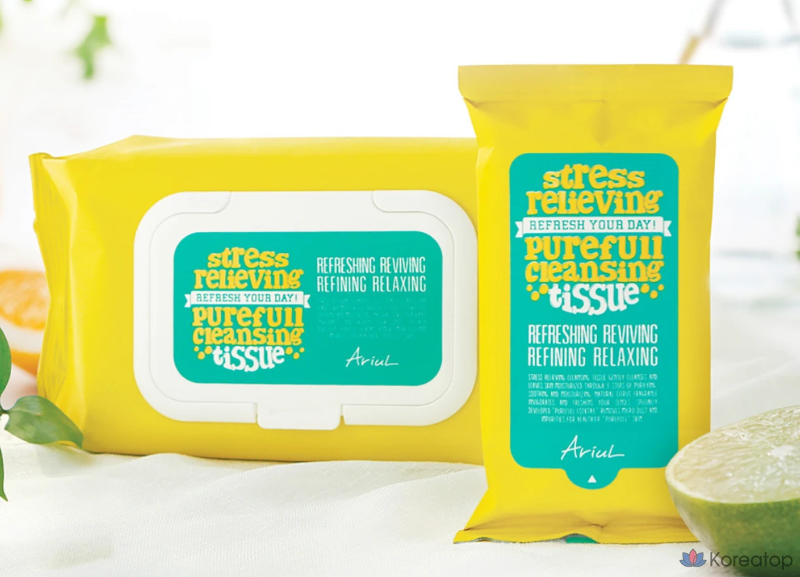 Очищающие салфетки Ariel Stress Relieving Pureful, 80 листов, 1 упаковка, фото 8