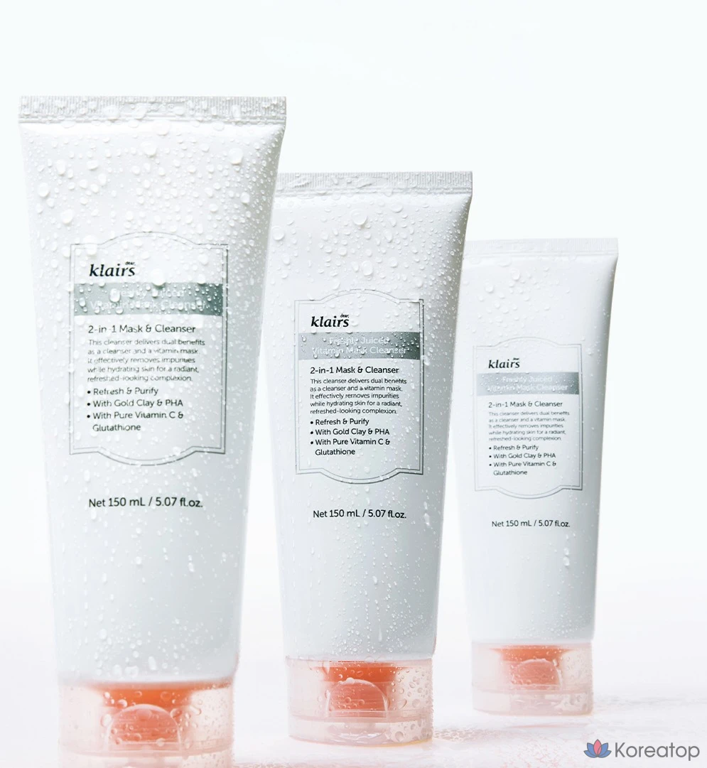 Очищающая маска-маска Dear, Klairs Freshly Juiced Vitamin Pack, 150 мл, 3 шт., фото 9