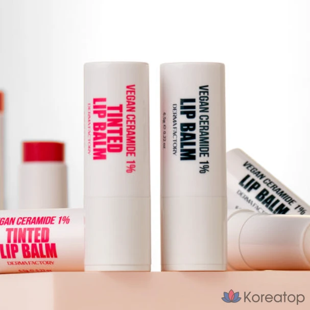 Derma Factory EDLP Веганский тонирующий бальзам для губ с 1% керамидами (цветной) 6,5 г, 1 шт.