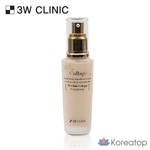 Тональный крем 3W Clinic Collagen Foundation, прозрачно-бежевый, 1 шт.