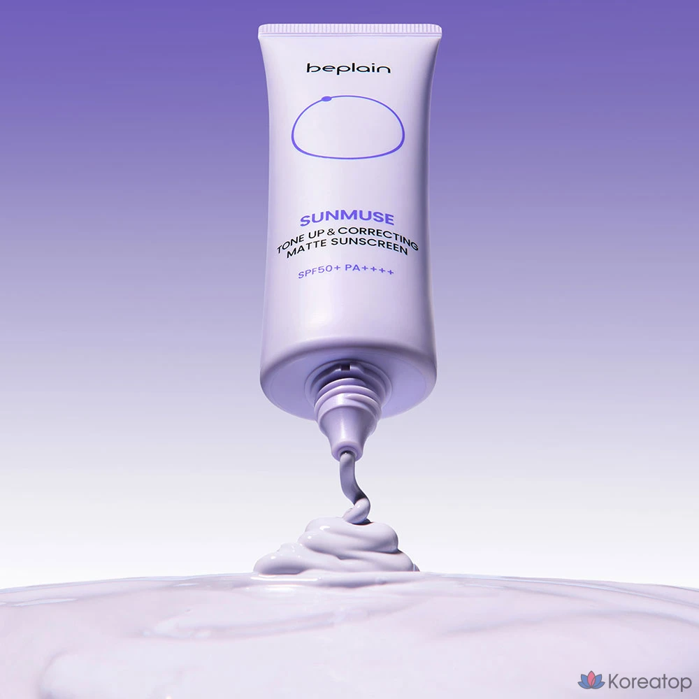 Солнцезащитный крем Beplain Sunmuse Tone-up & Correcting Matte Sun Cream SPF50+ PA++++, 50 мл, 1 шт., фото 5