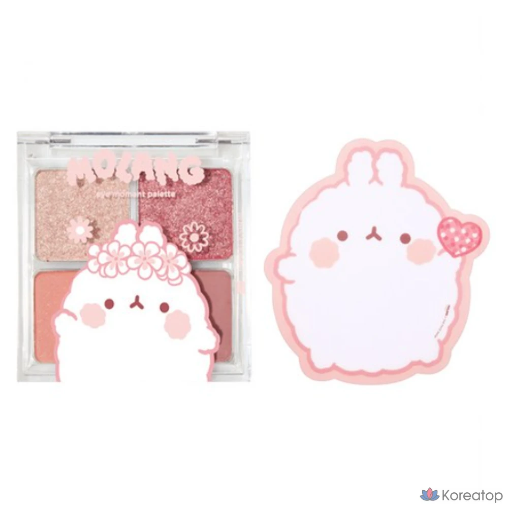 Палетка для теней FMGT The Face Shop Molang Eye Moment Palette, оттенок 02 Peach Molang, 9 шт.