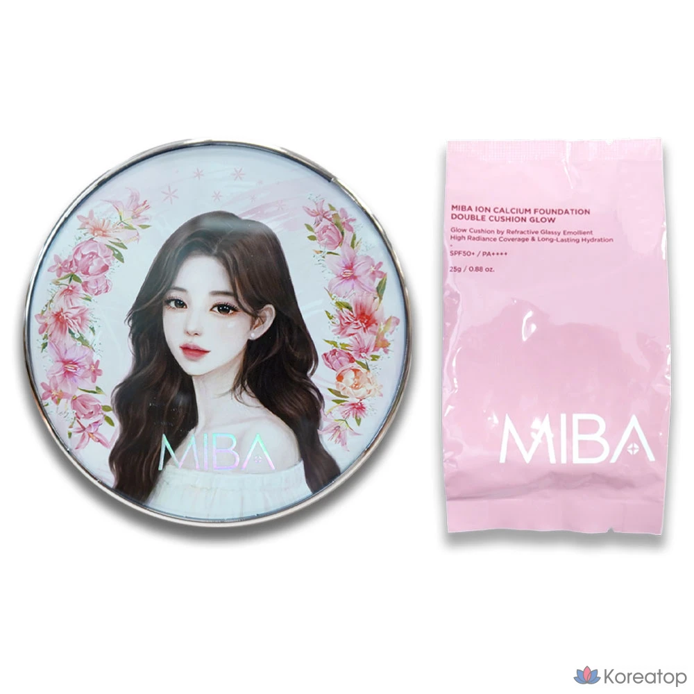 Тональный кушон MIBA Wang Season 3 Double Cushion Glow, основной продукт 25 г + сменный блок 25 г, 1 шт.