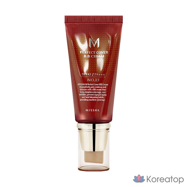 BB-крем Missha M Perfect Cover SPF42 PA+++, 50 мл, № 21, ярко-бежевый, 1 шт.