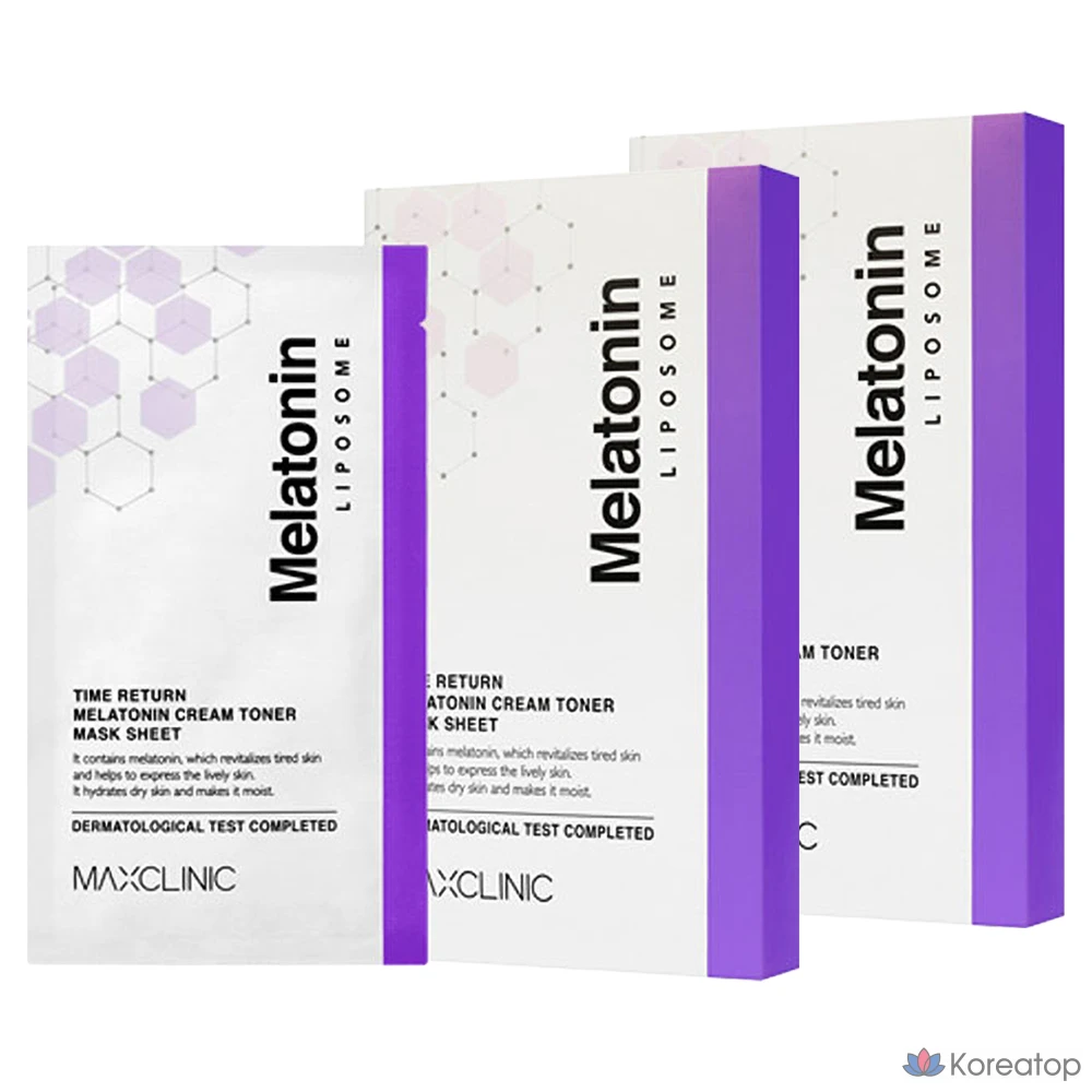 Тканевые маски-тоники с мелатонином MAXCLINIC Time Return, 5 шт. (2 упаковки)