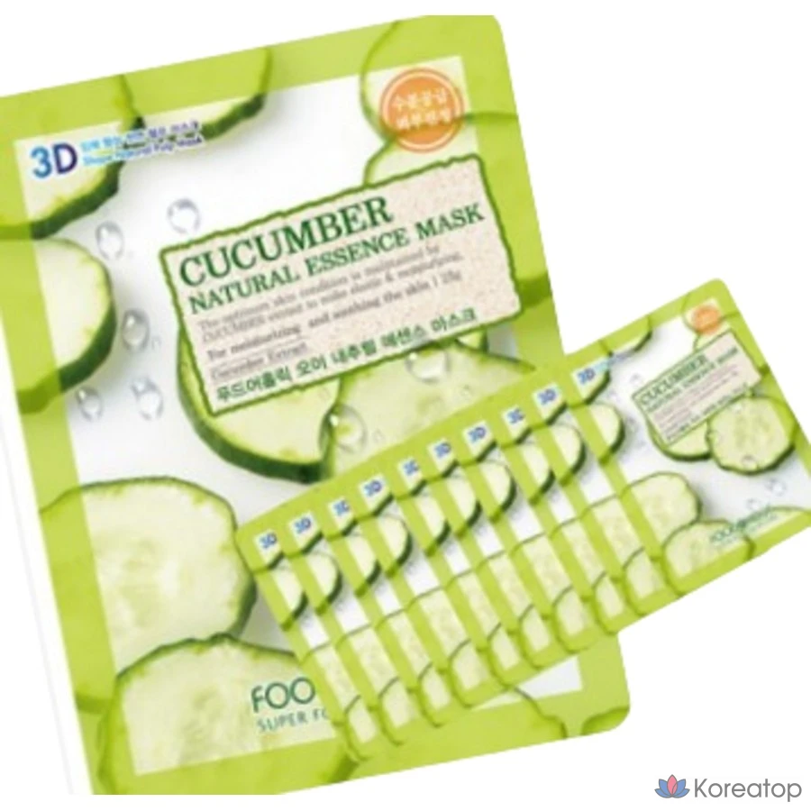 10 упаковок масок с огурцом. Мягкий увлажняющий успокаивающий уход., фото 2