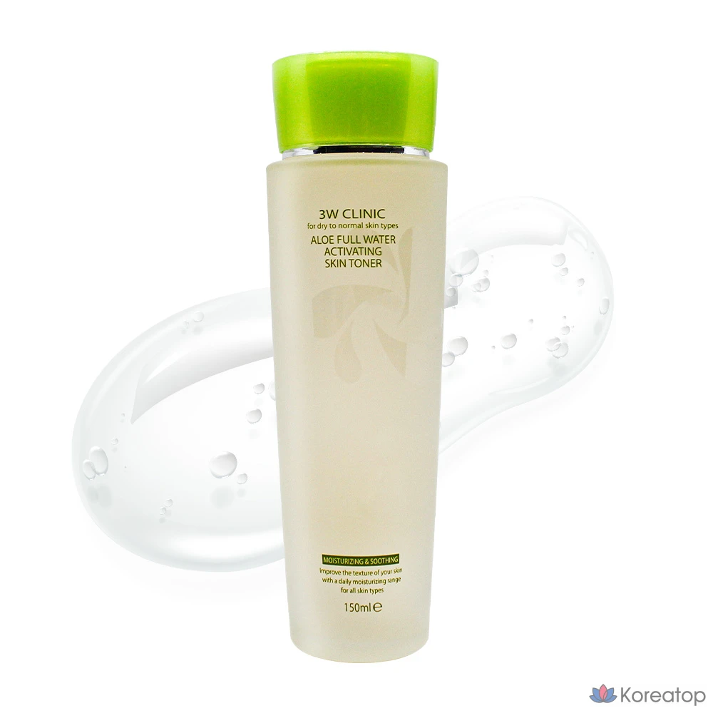 Тоник для лица 3W Clinic Aloe Full Water Activating Skin Toner, 150 мл, 1 шт.