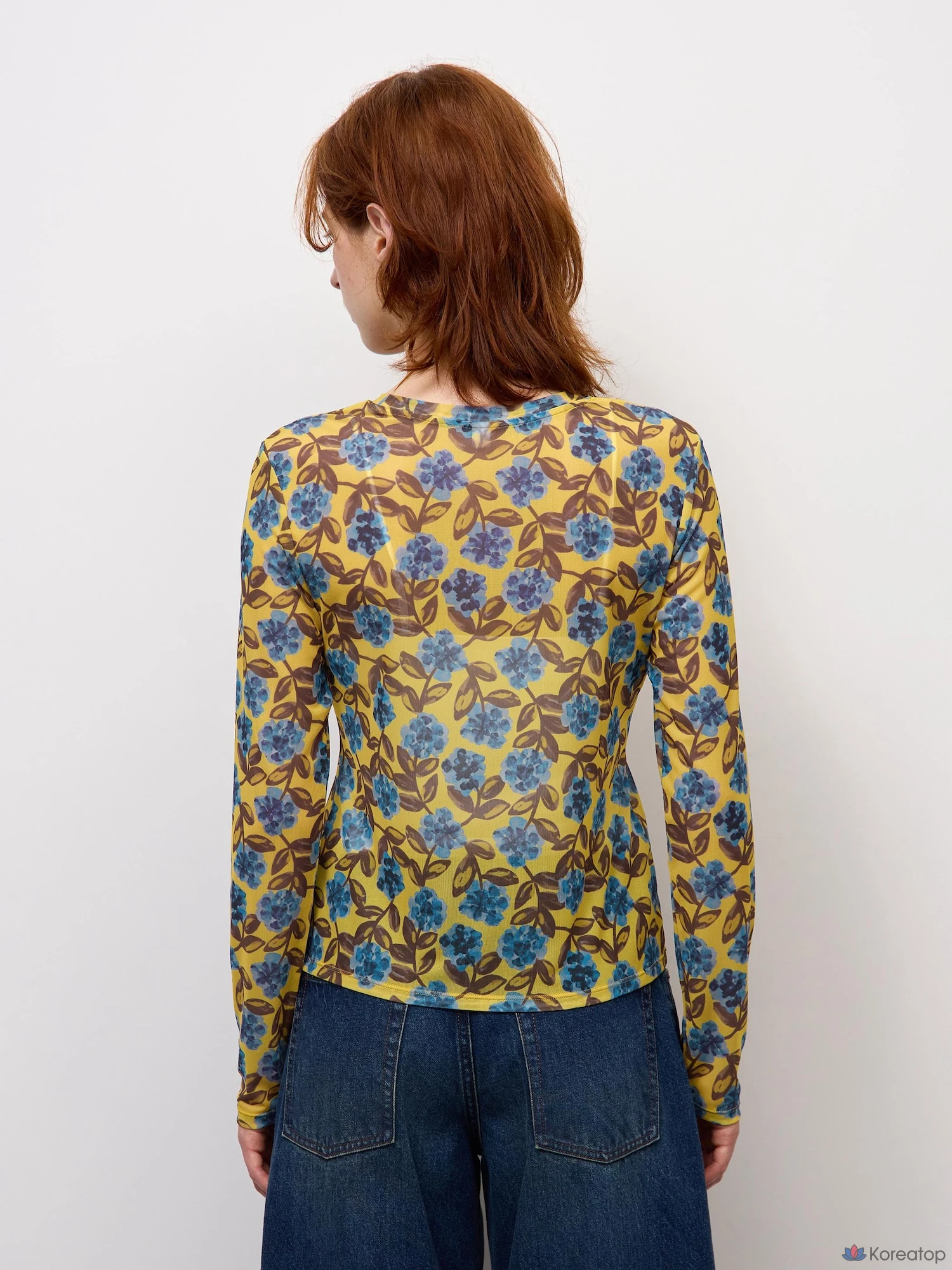 Лонгслив Uniqlo Sheer Flower Print T-Shirt
