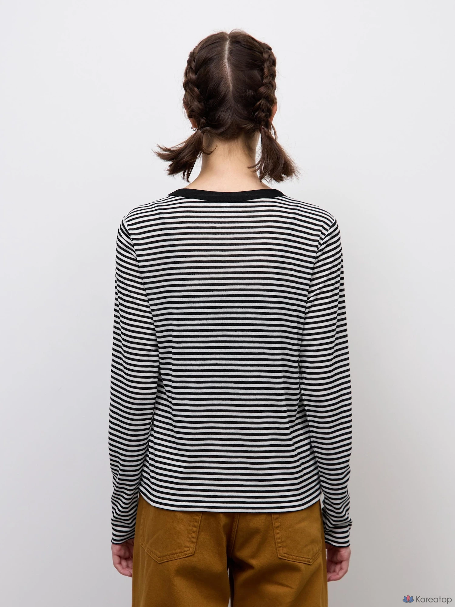 Футболка Uniqlo Soft Sheer Stripe Crew Neck T Long Sleeve