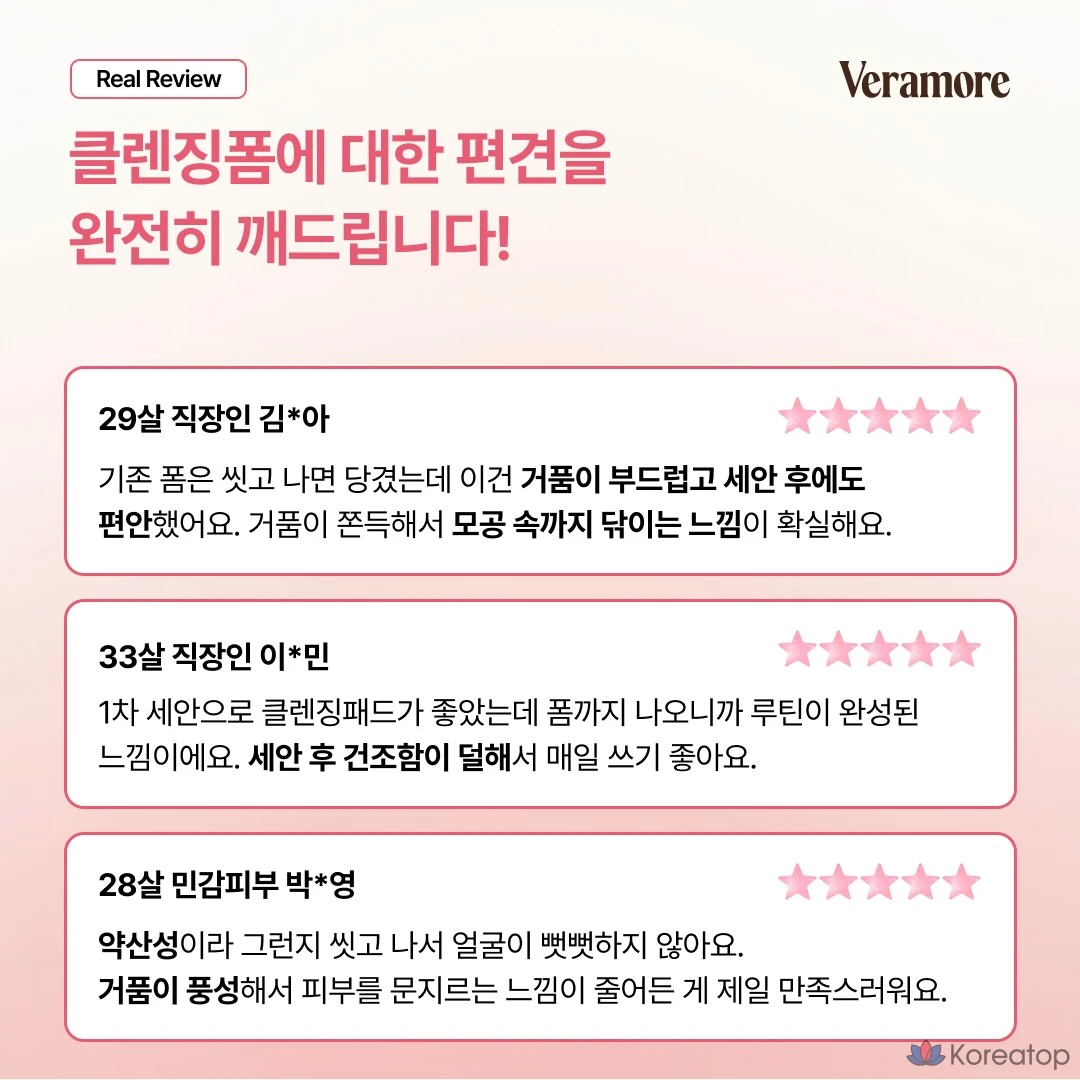 Пенка для умывания VERAMORE Low pH Rose Bubble Gentle Cleansing Foam, 150 мл, 1 шт., фото 5